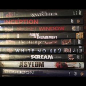 9 horror/thriller movie DVDs